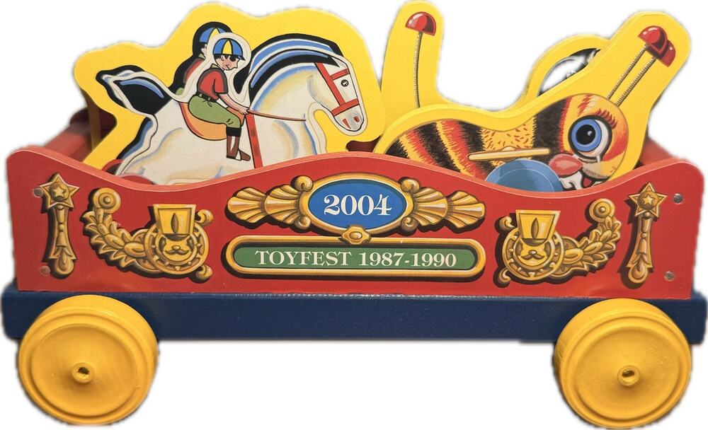 Vtg 2004 Fisher Price ToyFest Wagon Carousel Display Cart 1987-1990 Replicas